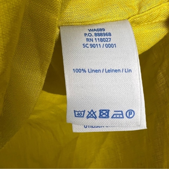 Boden • Large (12)• 100% Linen Blouse • Bright Yellow • Excellent - Picture 2 of 10